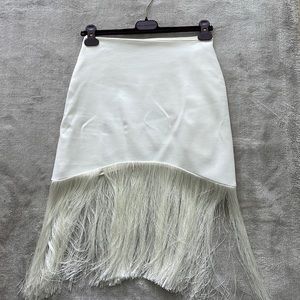 Alexis White fringe skirt